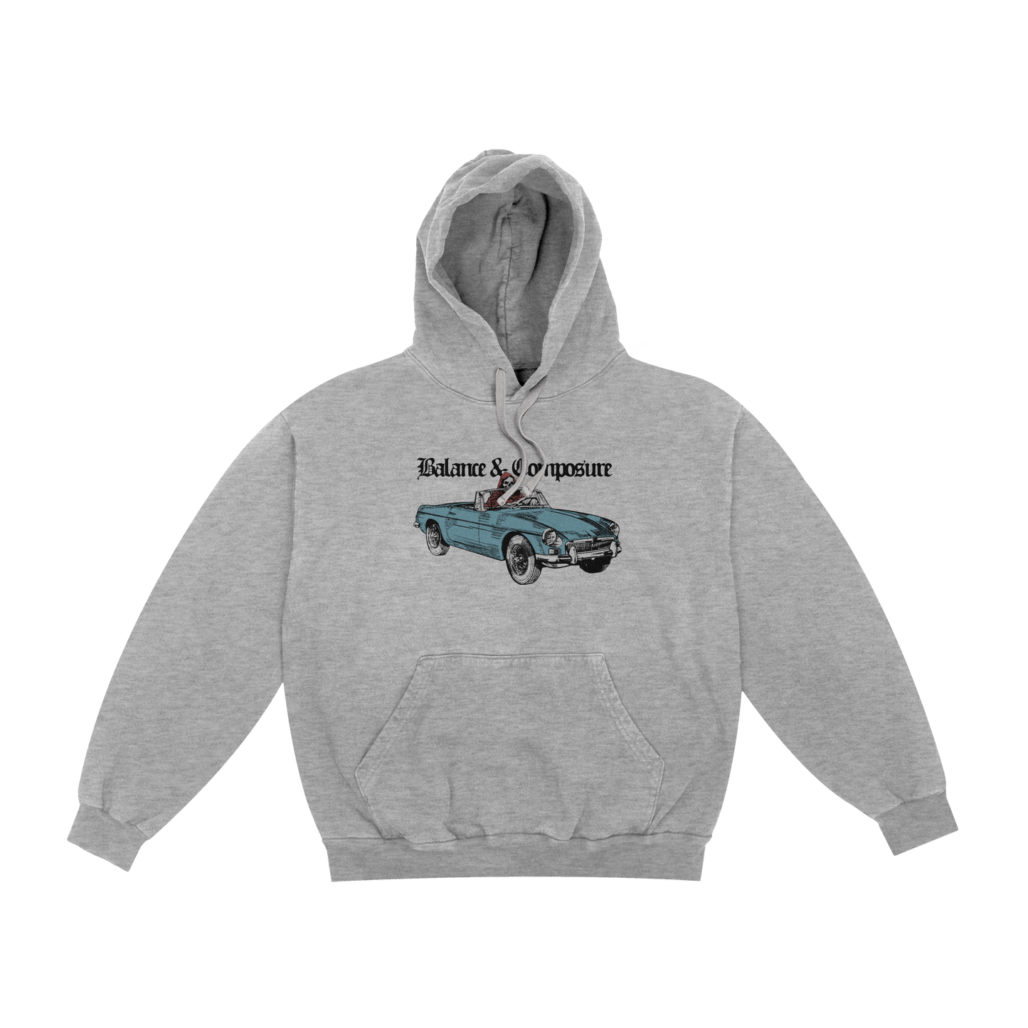 DRIVER GREY PULLOVER HOODIE