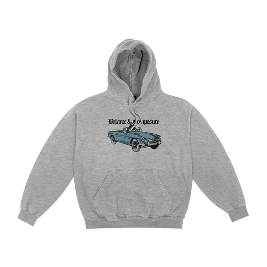 DRIVER GREY PULLOVER HOODIE